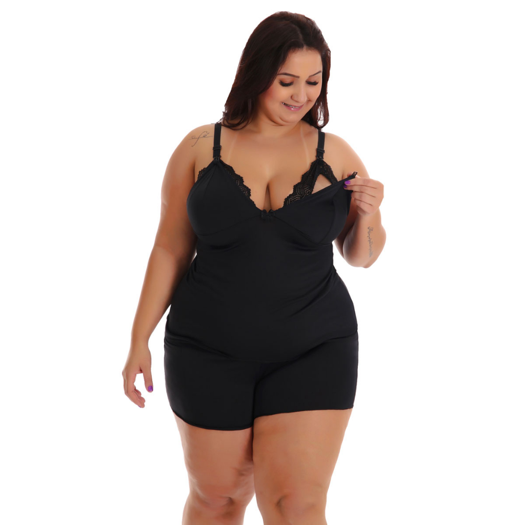 Baby Doll Amamentação Plus Size Pós Parto Gestante