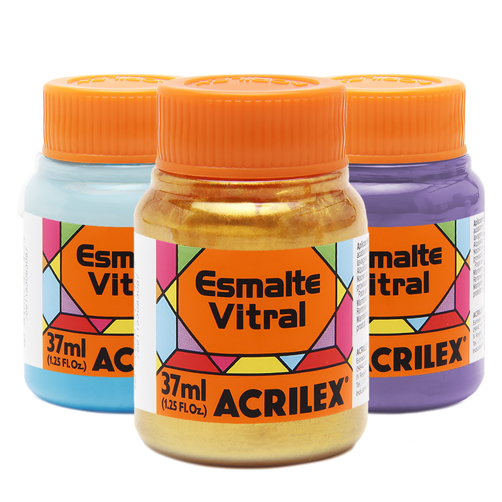 Esmalte Vitral Acrilex 37ml Tinta para Vidro e Porcelana em Oferta na Shopee