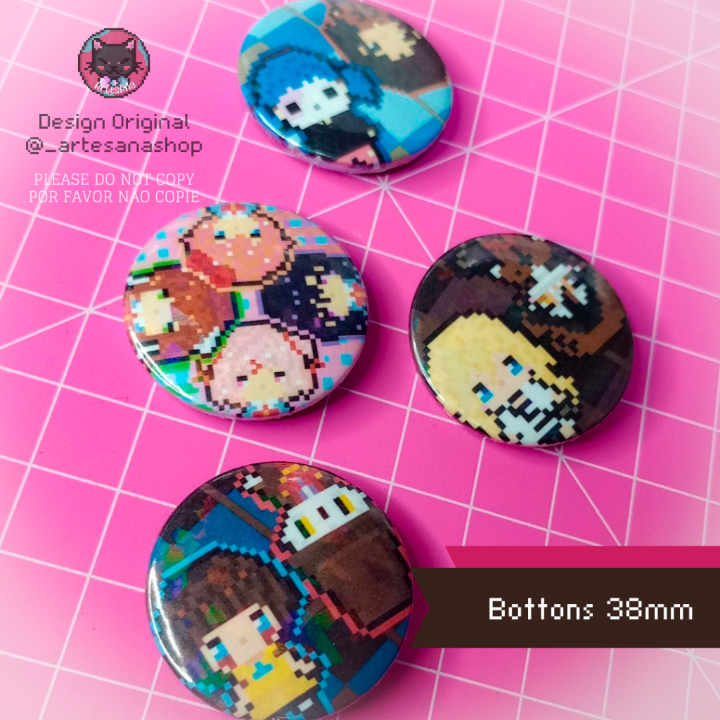 Broches/Bottons Holográficos 3,8CM FANMADE - Terror Indie ( Sally Face, Fran Bow, Angels of Death, DDLC ) em Oferta na Shopee