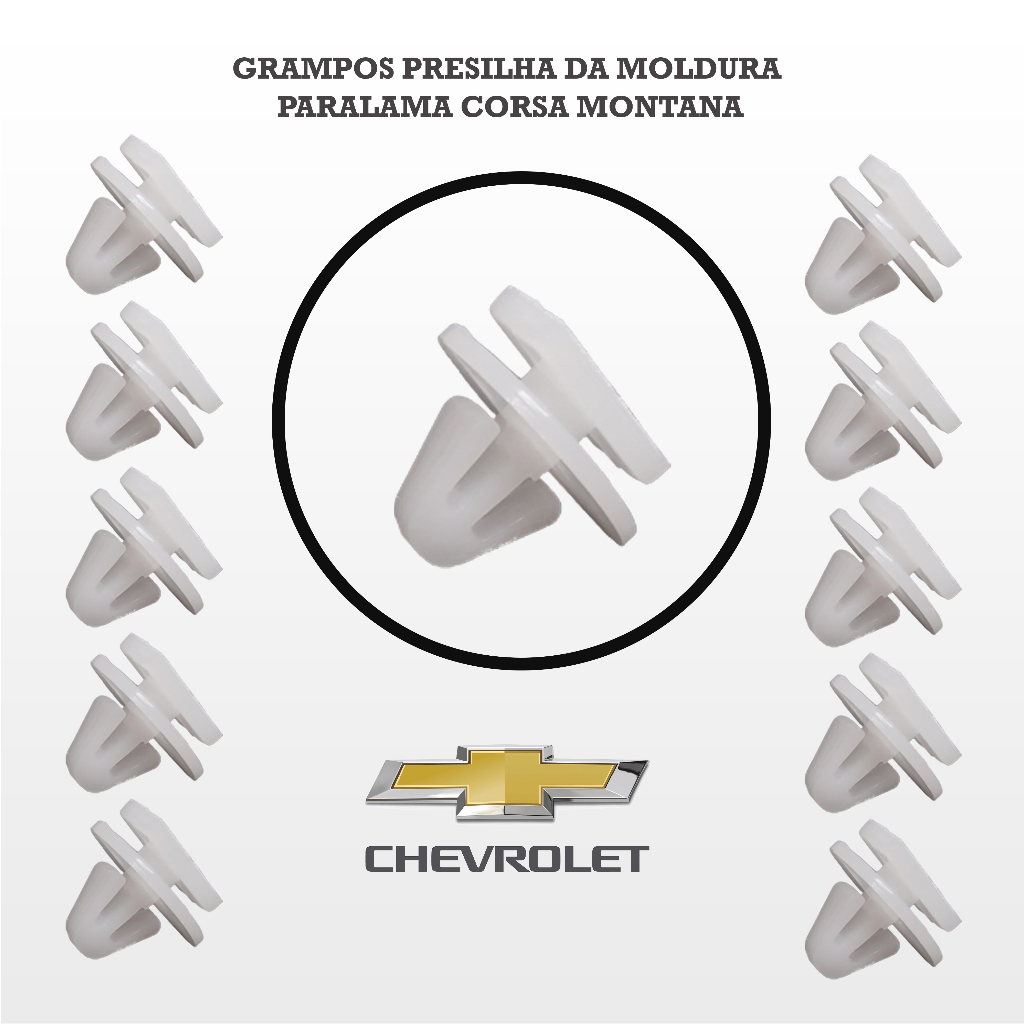 Grampo Moldura Do Paralama Friso Laterais Molduras Externas e Tampa Traseira Chevrolet Corsa Montana