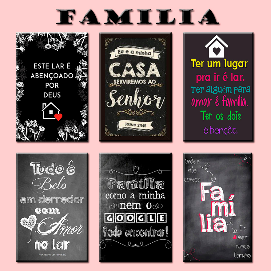 FAMILIA - Placas Decorativas Para Decoração Da Casa Lar doce Lar Regras da Casa - 13x20cm