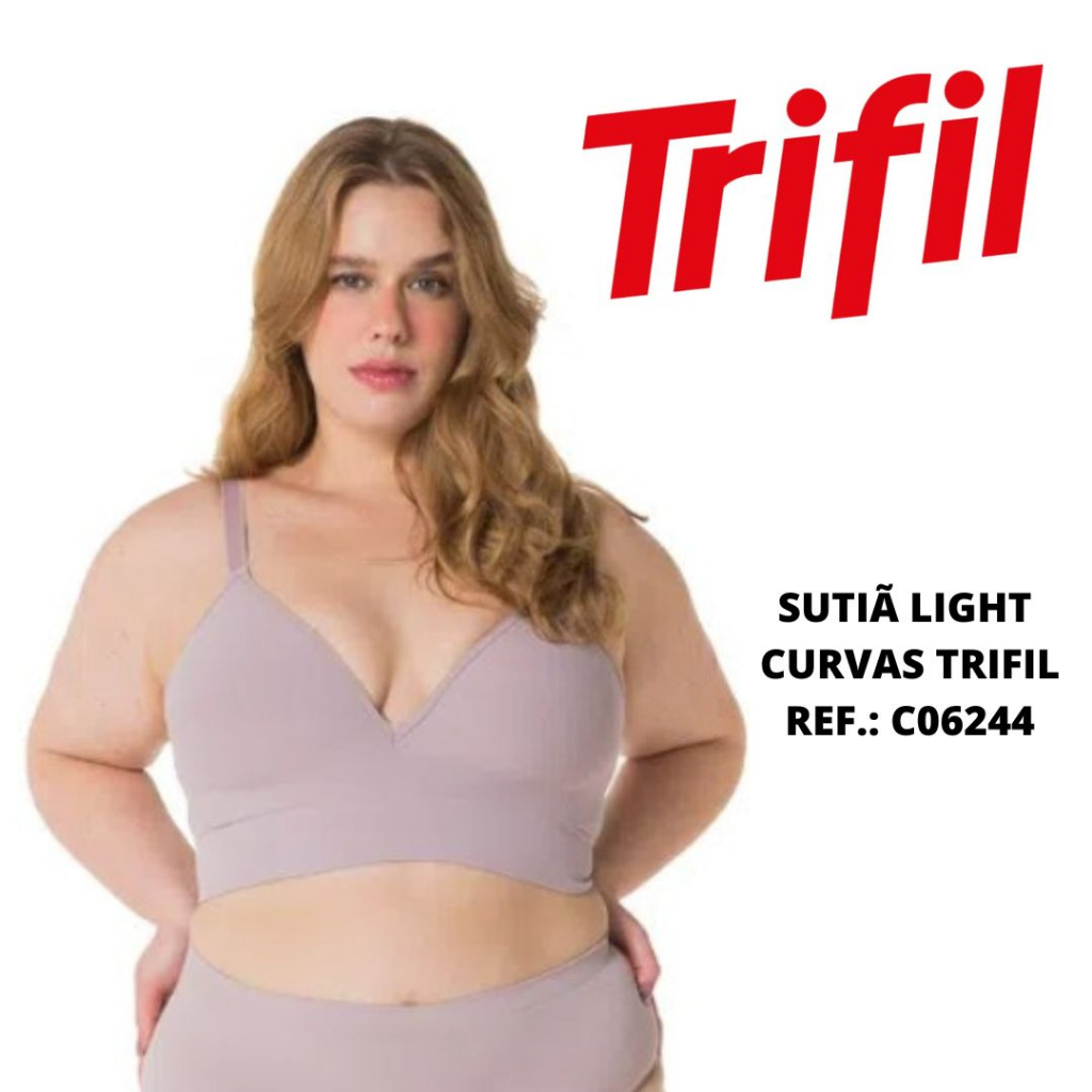 Sutiã light curvas Trifil com bojo microfibra sem costura C0 6244 plus size em Oferta na Shopee