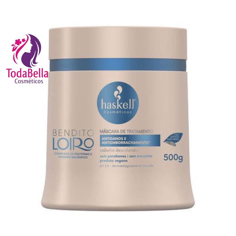 Máscara Haskell Bendito Loiro 500g - Regeneração Capilar Recuperação Fio a Fio