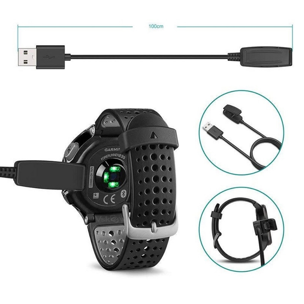 Cabo Carregador Usb Compativel Com Garmin Forerunner 35/30/735xt/235/230/630/645 Music/Vivomove HR/Approach S20/ G10/Lily