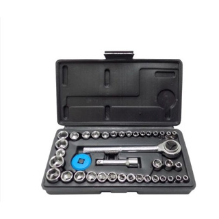 Kit Jogo De Soquete Chave Catraca Reversível 1/4 - 40 Peças em Oferta na Shopee