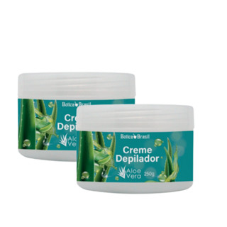 Kit 2 Cremes Depilatório Corporal para Peles Normais e Secas(Pernas,Axilas,Virilhas,Peito,Tórax) - Com Aloe Vera Botica Brasil Lucys - 240g