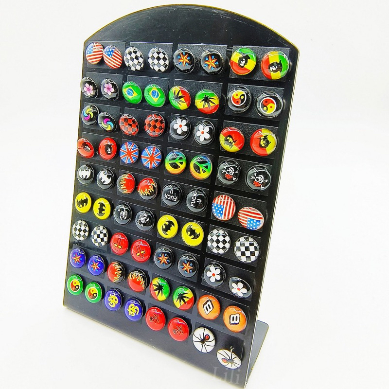 36 Pares Brincos desenhos temas variados display expositor em Oferta na Shopee
