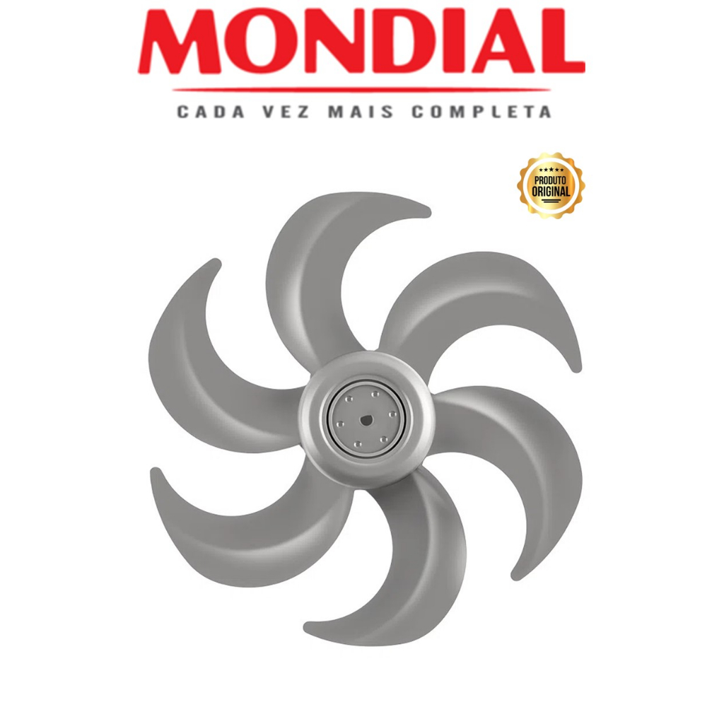 Helice Ventilador Mondial 30cm 6 Pás Prata Original