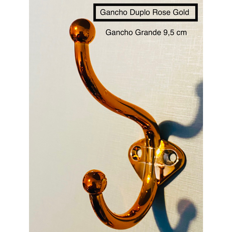 Gancho Duplo Decorado Grande 9,5 cm Rose Gold!