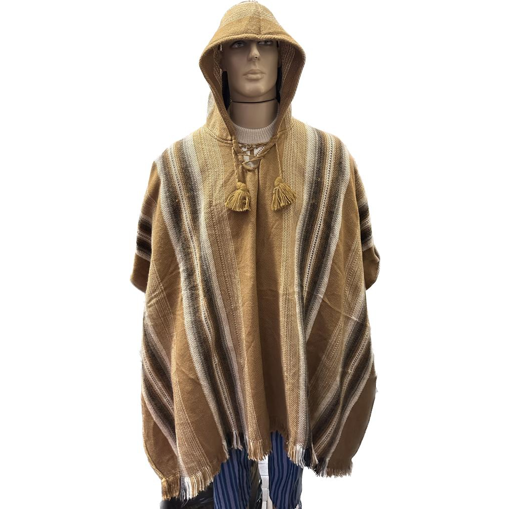 Poncho Peruano Tricot Inverno Unissex Listrado