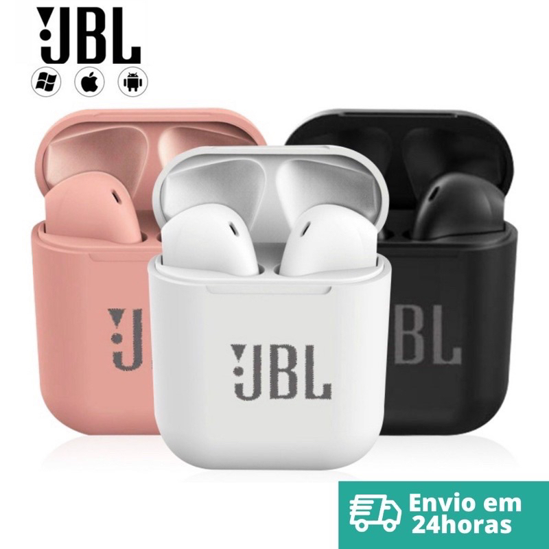 Fone De Ouvido JBL Sem Fio Bluetooth JBL inpods i12 Para Android e iPhone