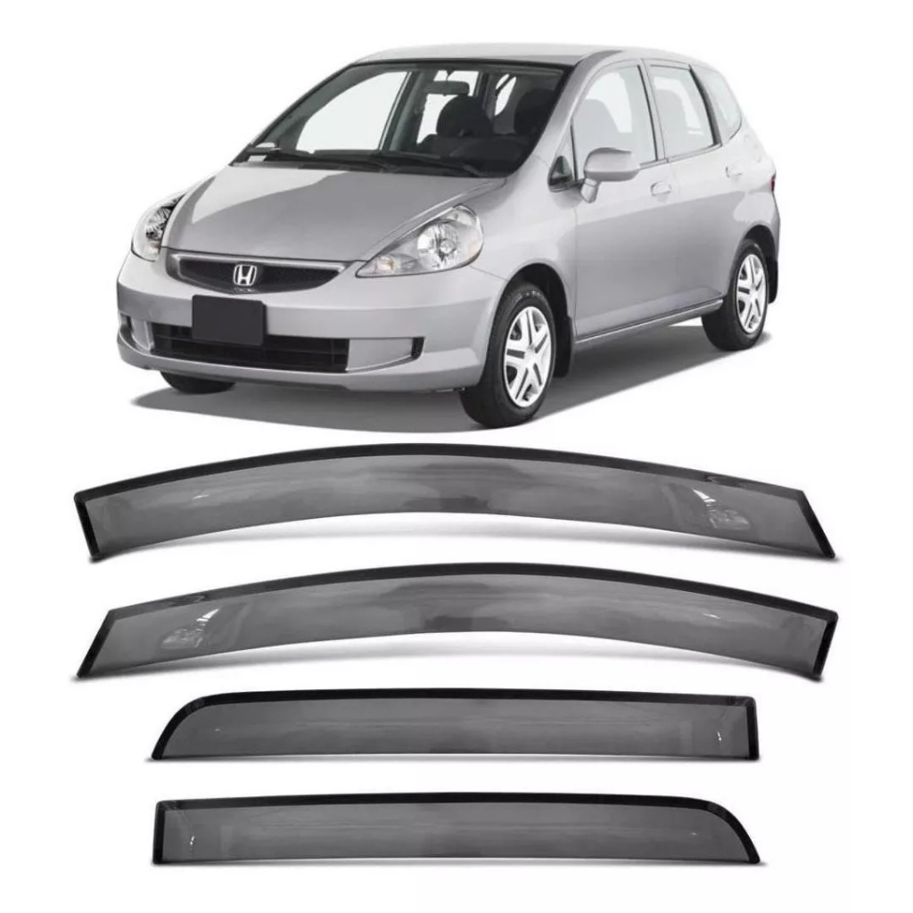 Jogo Calha de Chuva Honda Fit 03/08 4P Modelo Fumê