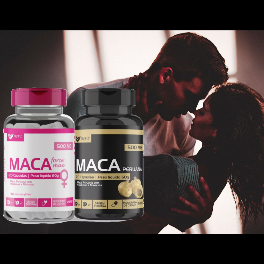 Kit Libido 1 Maca Peruana p/ Homem 120 cápsulas + Maca Rosa p/ Mulher 120 cápsulas - Muwiz