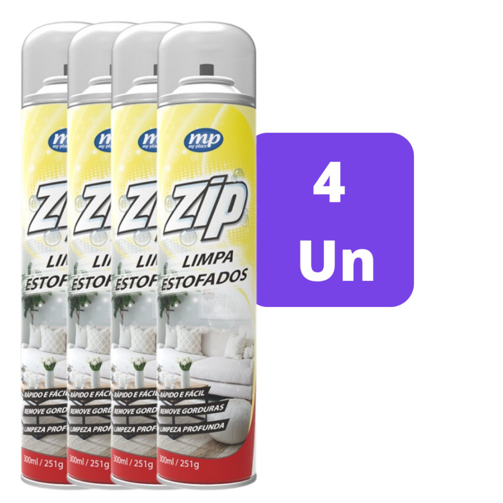 4x Limpa Estofados Sofás Tapetes Colchões / Spray Zip Clean Multiuso 300ml em Oferta na Shopee