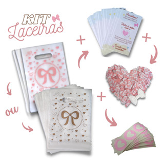 Kit especial para Laceiras 1 - Sacolas, Etiquetas e Cartões de Cuidados para Laços e Acessórios