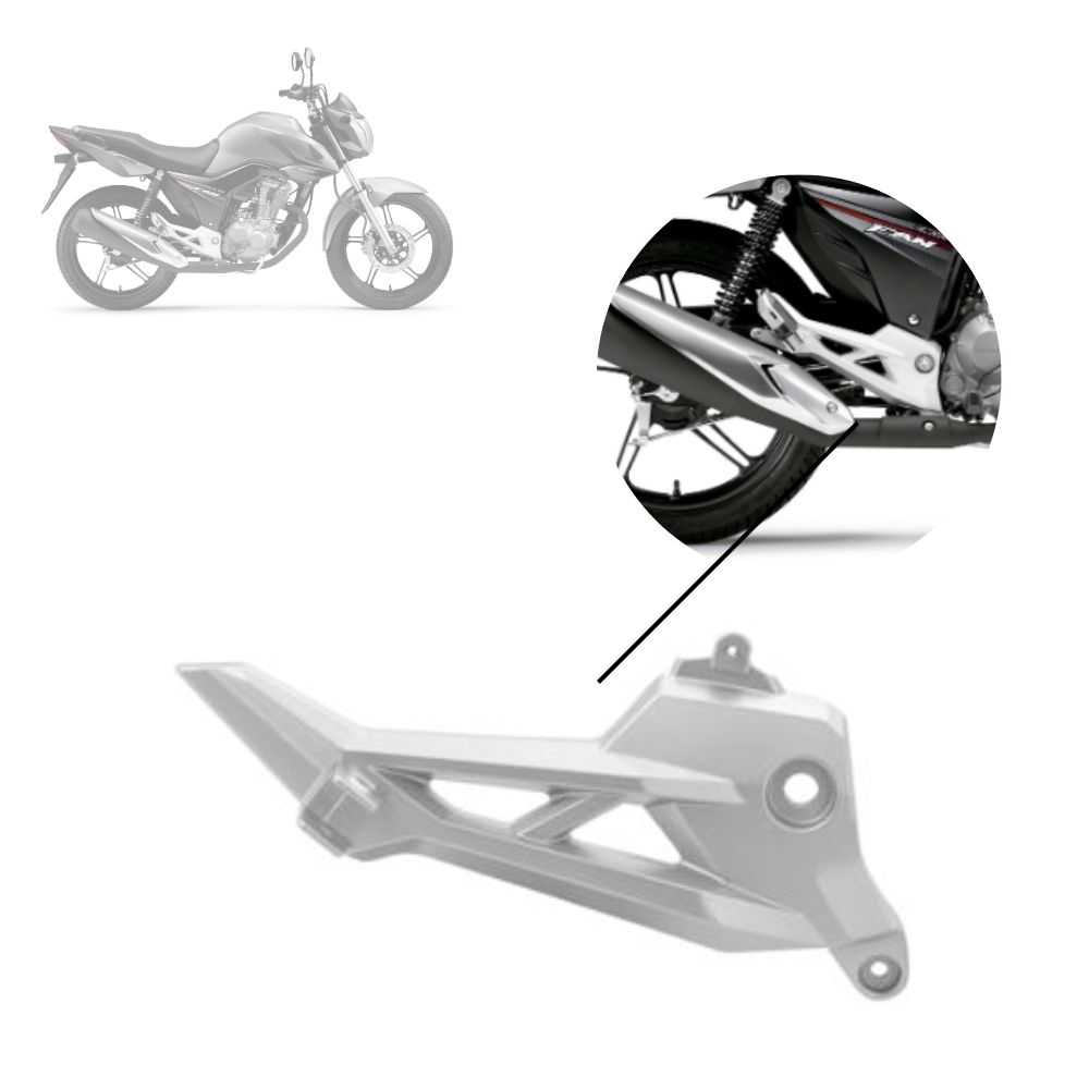 Bacalhau Moto Titan 160 2016 Até 2021 Lado Direito Peças acessórios Reposição Cromo Forte