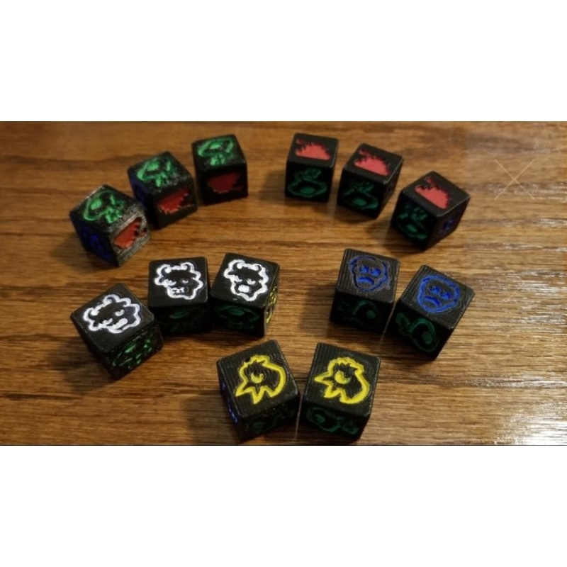 Kit de Dados - Martian Dice, Alien RPG, Marrakech, Imagem e Açao, Survive etc