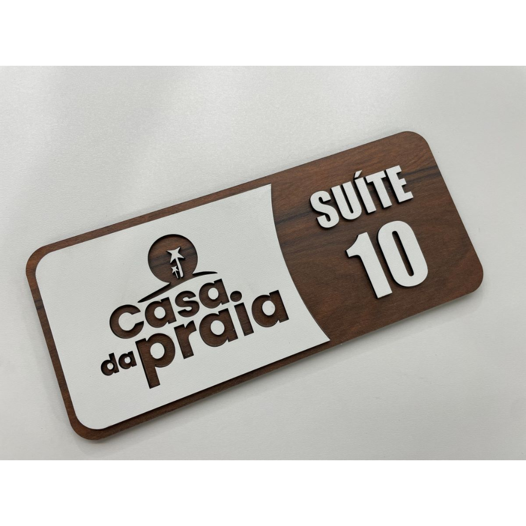 Placa De Identificação Suite Para Hotel,motel Design Madeira