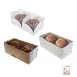 100 Caixas 2 Bombons Brigadeiros Doce Branca Ou Kraft 8x4x3