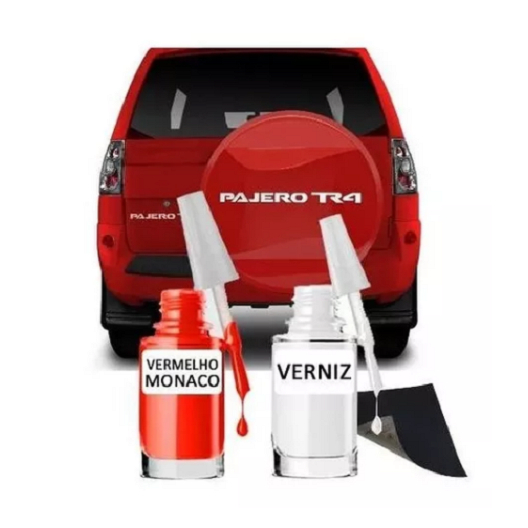 Tinta Tira Risco Automotivo Mitsubishi Tr4 Vermelho Monaco