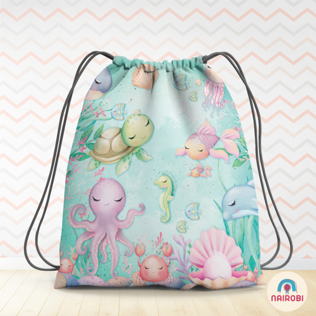 Lembrancinha Infantil Fundo do Mar 19x28 | Kit Mochila Saco 5 a 20 Unidades em Oferta na Shopee
