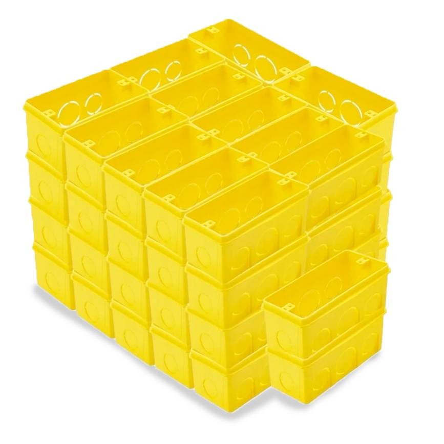 50 x Caixa De Luz 4x2 De Parede Tra Condulete Amarela