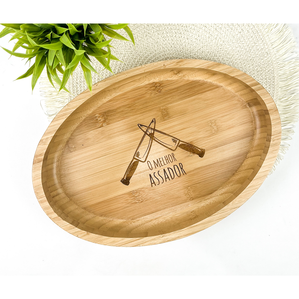 Gamela Oval em Bambu 33x23cm - O Melhor Assador