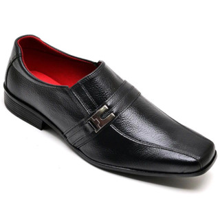 Sapato Social Masculino Moderno Confortável Elegante Estiloso Ortopédico Preto Marrom Couro Sintético Sola de Borracha