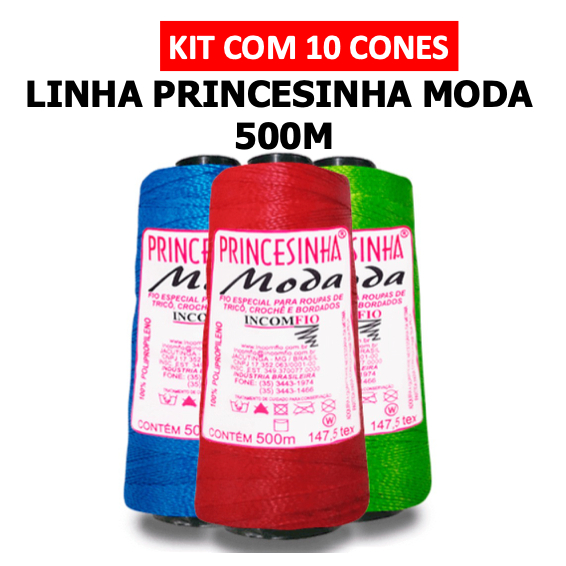 Imagem KIT 10 Linhas - Princesinha Moda Fina / Crochê / Você escolhe as cores / Artesanato / Tranças para cabelo / Incomfio