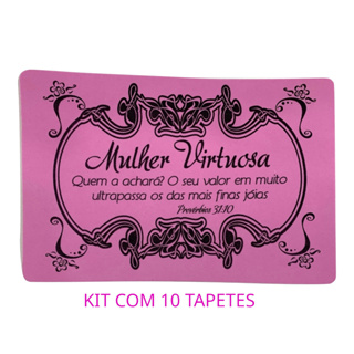 Tapete de Oraçação Mulher Virtuosa - EVA de alta densidade - KIT com 10 unidades em Oferta na Shopee