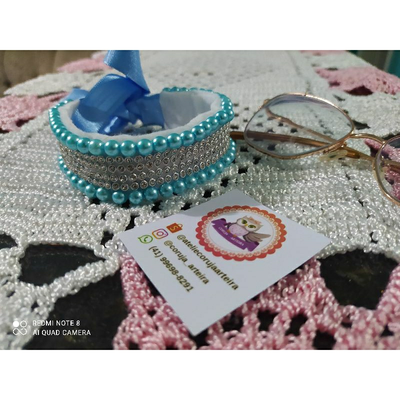 Porta Coque Laura com perolas e strass