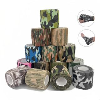 Fita Camuflada Elástica Preto Tan Camuflagem Bandagem Esportiva Camuflar