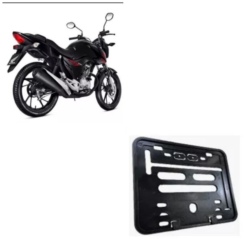 Suporte Plastico Protetor de Placa Moto mercosul Cg Titan 125 150 160 Fan Biz Fazer Xj6 pcx