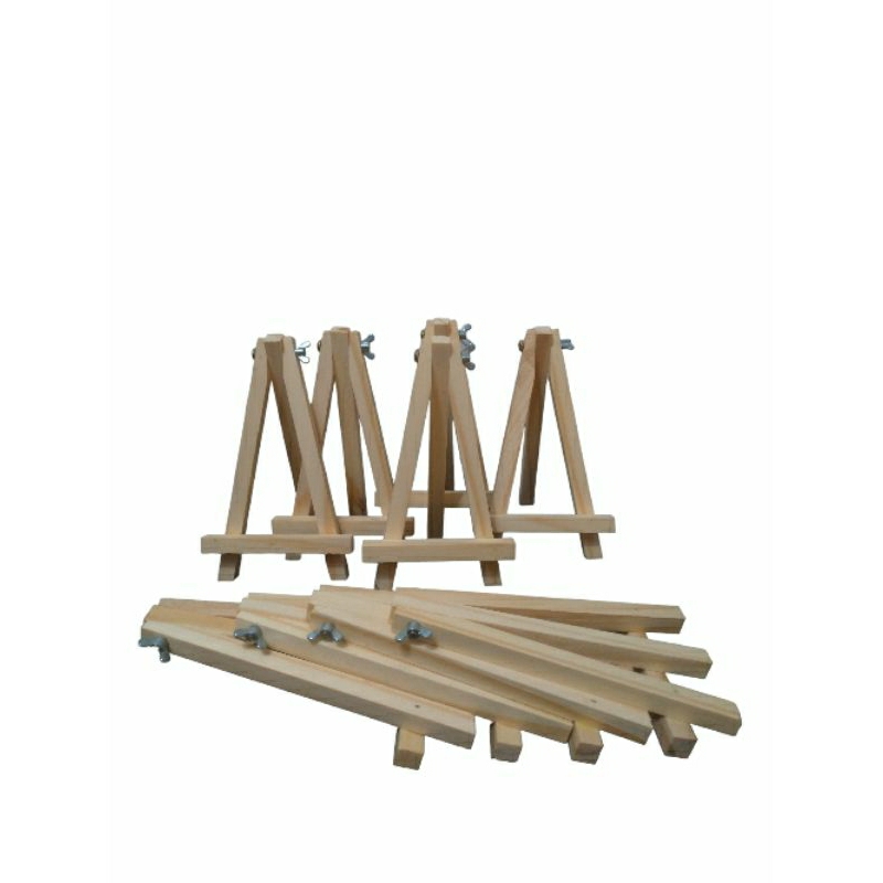 10 Mini cavale tripé para pintura tela expositor 15x8cm