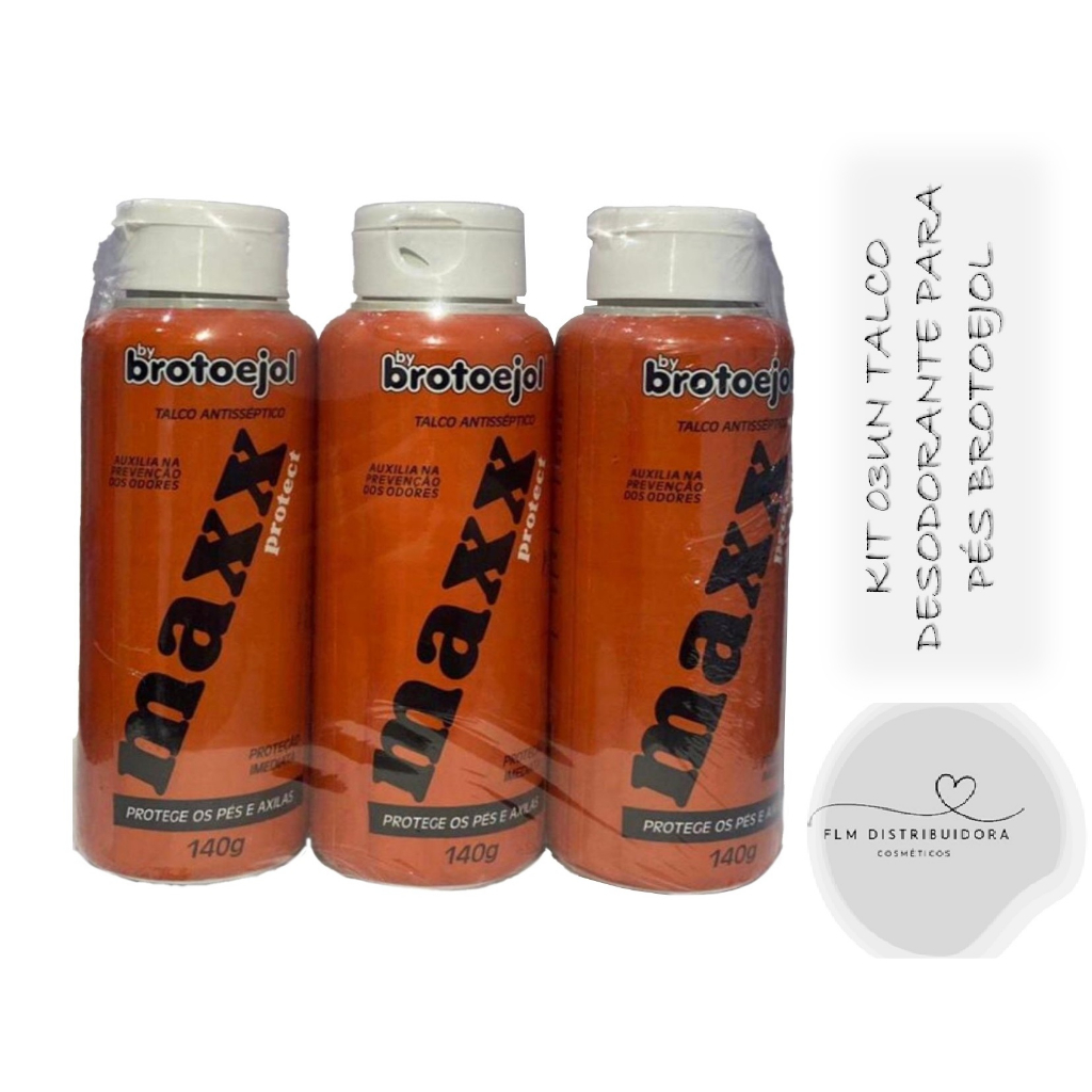 Kit 03un Talco Brotoejol Maxx 140 g