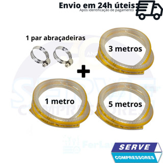 Mangueira Multiuso, tipo Gás Fogão Fogareiro Botijão Acampamento Camping GLP Trançada 3/8 Tradicional gas+2abraçadeira
