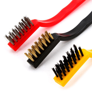 Escovas de Aço Multiuso Kit 3 Pcs Aço Metal Nylon Cabo Plástico