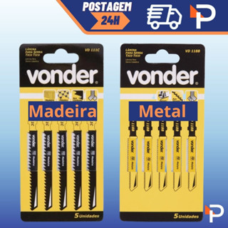 Kit 5 Lâmina Serra Tico Tico Universal VD 111C 114D 118A Madeira Metal Vonder