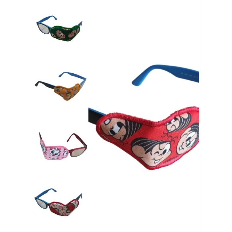 Tapa Olho Estrabismo Ambliopia Oclusor Infantil Tampão Em Tecido Para Óculos -Turma da Mônica