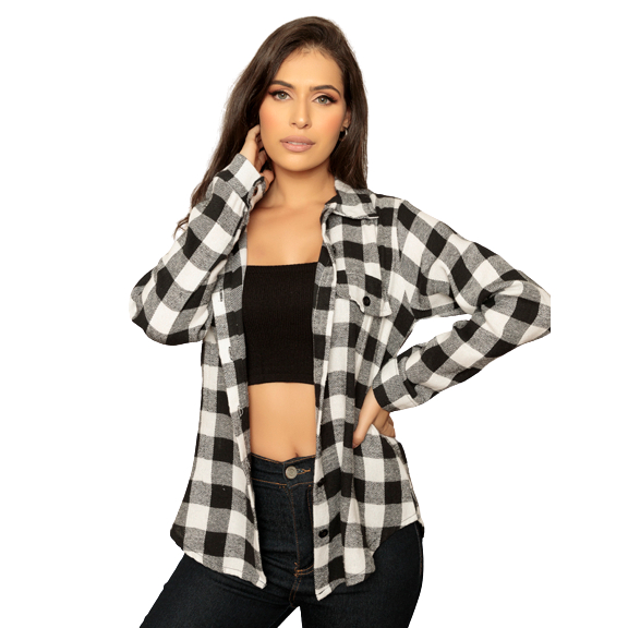 Blusa Camisa Feminina Xadrez Flanelado R054