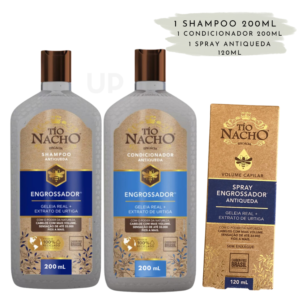 Tio Nacho Antiqueda Shampoo Condicionador E Spray 120ml