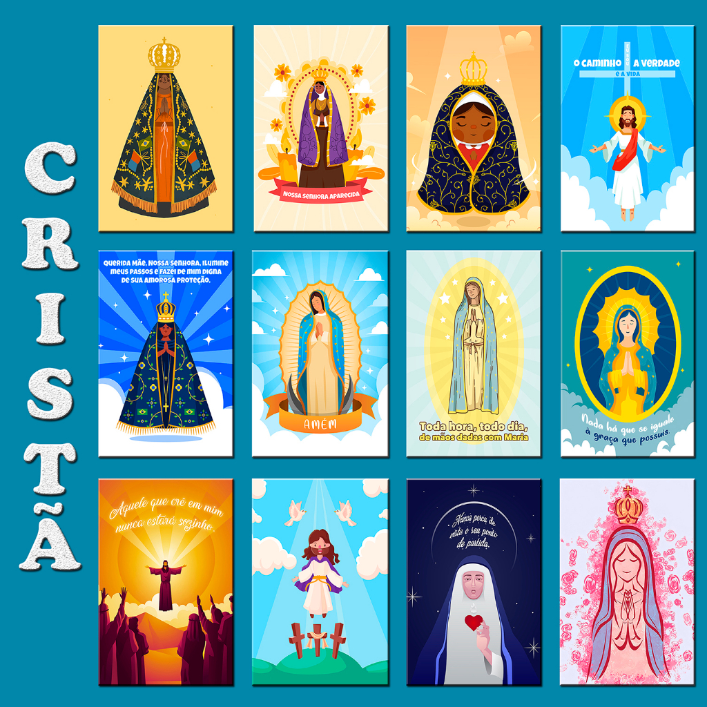 Placas Decorativas Cristã Quadros Jesus Cristo Frases Religiosas Maria Virgem Decoração Sala Quarto Escritório 20x30cm