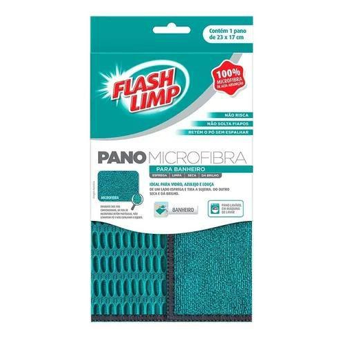Pano De Microfibra Para Limpeza Banheiro Pia Vidro Azulejo Cor Azul-turquesa Flashlimp