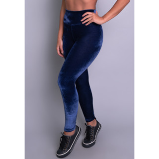 Calça Veludo Molhado Legging Feminina Cintura Alta Mvb Modas