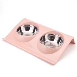 Comedouro Com Bebedouro duplo inox Caes Gatos Pets em Oferta na Shopee