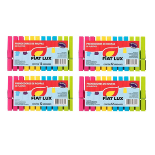 Kit com 4 Pacotes de Prendedores De Roupas Fiat Lux 12 Unidades (total 48 Unidades) em Oferta na Shopee