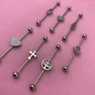 Piercing transversal símbolos cartilagem horizontal orelha aço cirúrgico 1 unidade
