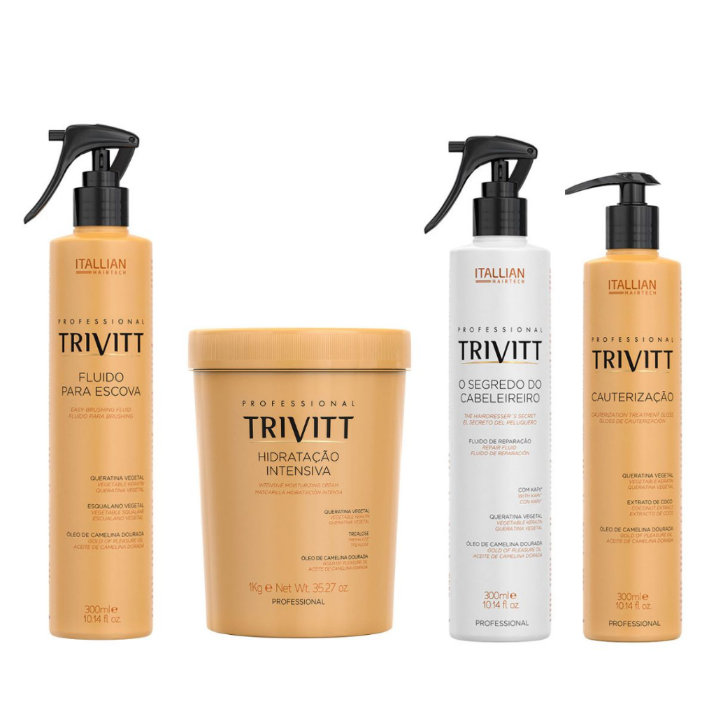Kit Hidratação 1kg, Cauterização, Fluído E Segredo Trivitt 300 ml