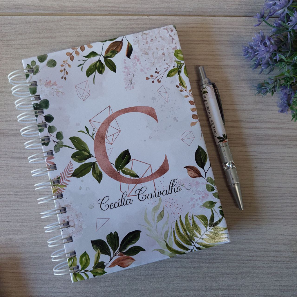 Combo Agenda 2026 com caneta Alfabeto folhas