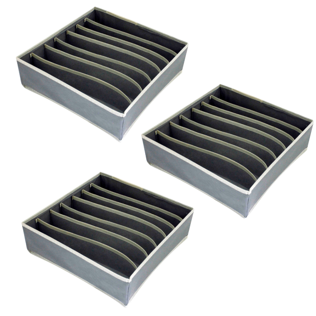 Kit Com 3 Organizadores De 7 Divisórias Sutiã Calcinha em Oferta na Shopee